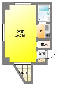 エバーグリーンプレイス(1K/4階)の間取り写真