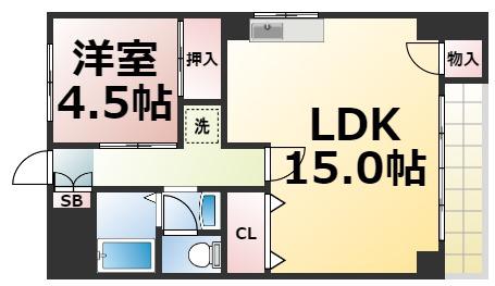 ロイヤルハイツ宏和I(1LDK/2階)の間取り写真