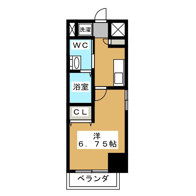 コンフォート東神奈川(1K/9階)の間取り写真