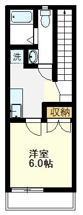 B´CASA KODAIRA(1K/2階)の間取り写真