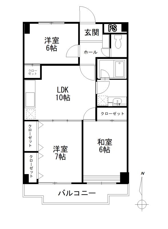 ラポール(3LDK/3階)の間取り写真