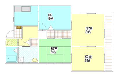 ビラパークサイド(3DK/1階)の間取り写真
