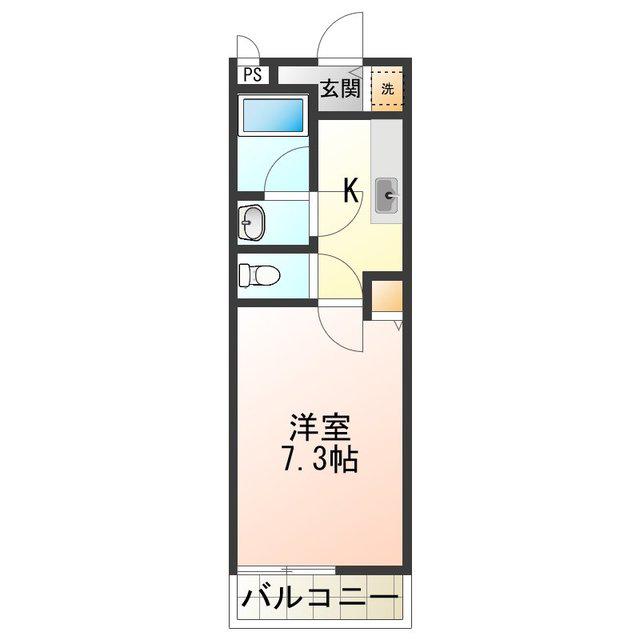 シャンテ笠松(1K/1階)の間取り写真