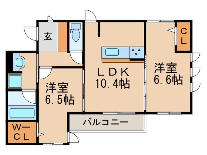 エーデルハイム東香園II番館(2LDK/1階)の間取り写真