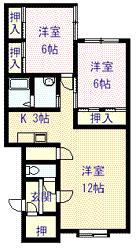 ロイヤルパレスA棟(2LDK/2階)の間取り写真