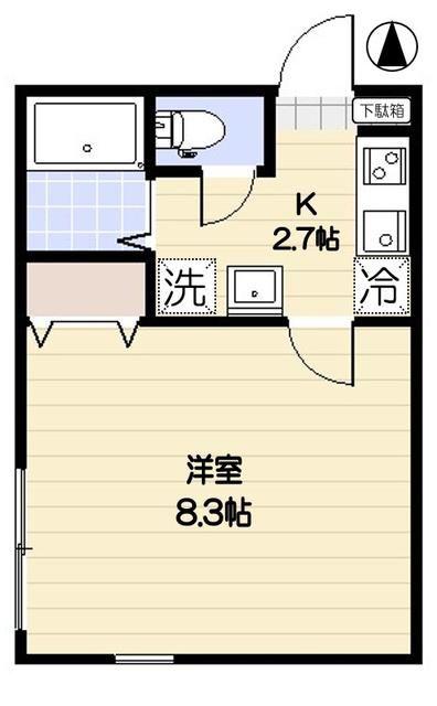 エクセラン西新井大師(1K/2階)の間取り写真
