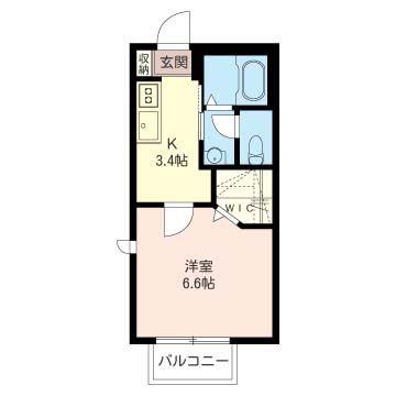 ルミナール辻堂東I(1K/1階)の間取り写真