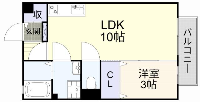 エスポワールM・T参番館(1LDK/2階)の間取り写真