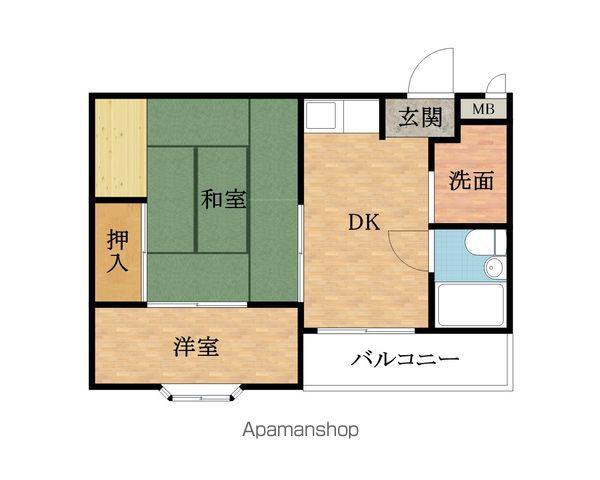 青山マンション(1DK/4階)の間取り写真