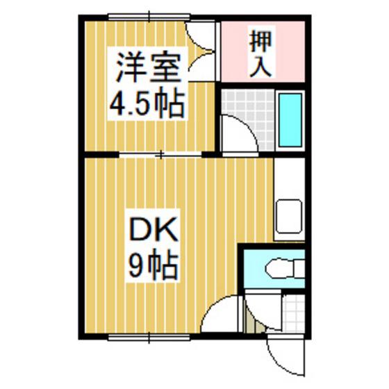 グリーンパークプロム(1DK/1階)の間取り写真