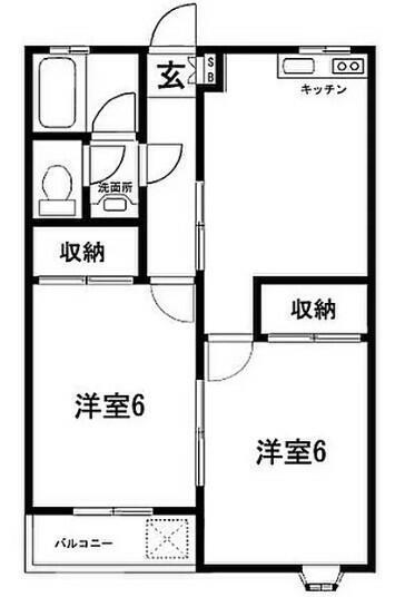 向原台コーポ第2(2DK/2階)の間取り写真