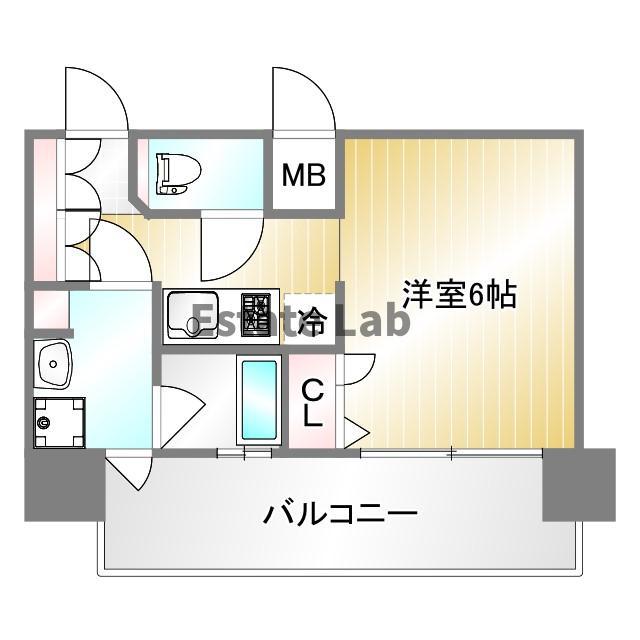 レオンコンフォート神戸山手通(1K/3階)の間取り写真