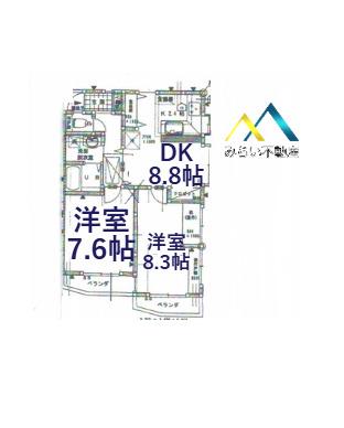 ベルメゾン(2DK/2階)の間取り写真