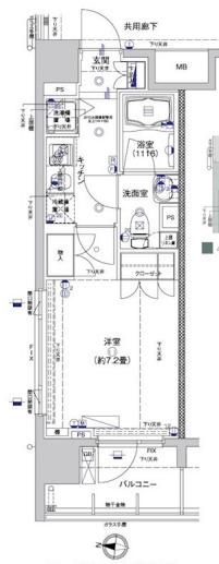 AXAS-WILL 四谷3丁目 STA(1K/3階)の間取り写真