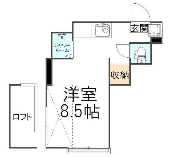 ユタカビル(ワンルーム/1階)の間取り写真