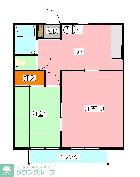 コーポ富士(2DK/1階)の間取り写真