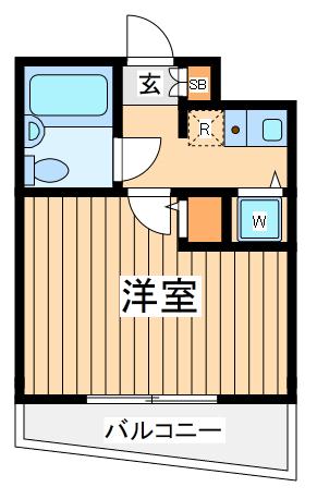 ワコーレ宮前平(1K/2階)の間取り写真
