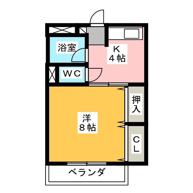 SURPLUS ONEローデアコートB(1K/1階)の間取り写真