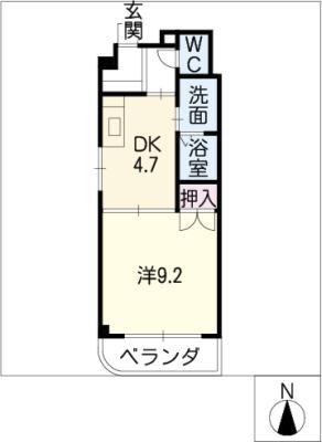 サンステイツ(1DK/6階)の間取り写真