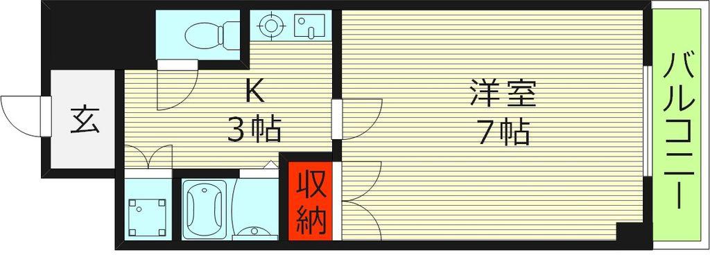 フォレステージ緑橋(1K/2階)の間取り写真