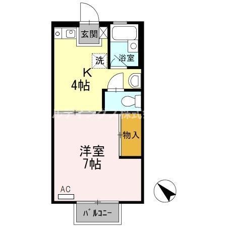 アネックス(1K/2階)の間取り写真