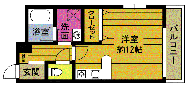 アーバンリブ碩田(ワンルーム/5階)の間取り写真