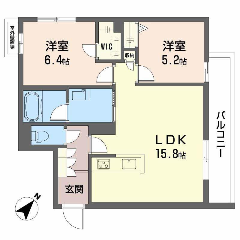 シャーメゾン ペイ ドゥ レーヴ(2LDK/3階)の間取り写真