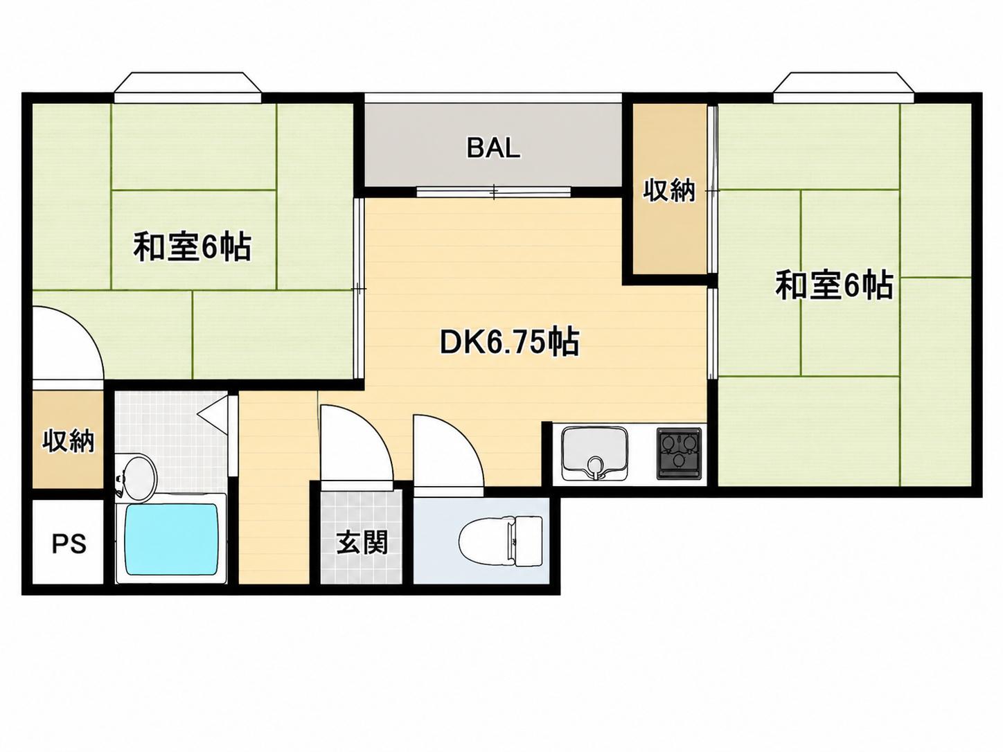 第3タナックマンション(2DK/4階)の間取り写真