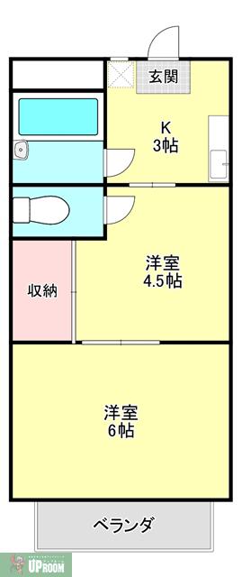 レジデンス21(2K/1階)の間取り写真