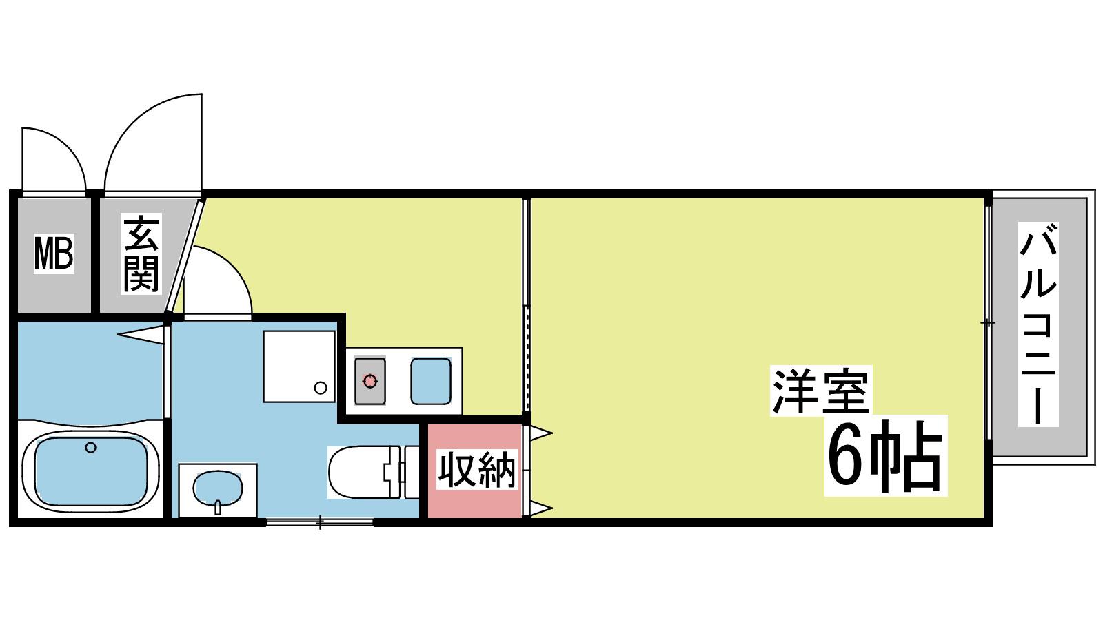 シティライフ稗原(1K/4階)の間取り写真