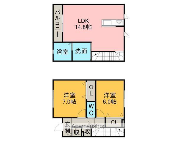 リルシア(2LDK/1階)の間取り写真