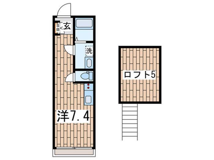 GOLD LAGOON I(ワンルーム/2階)の間取り写真