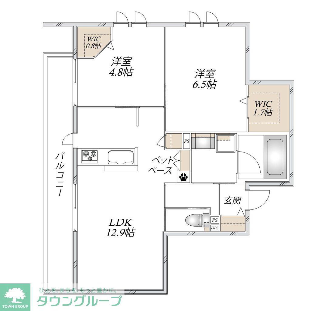 上今泉2丁目メゾン(2LDK/2階)の間取り写真