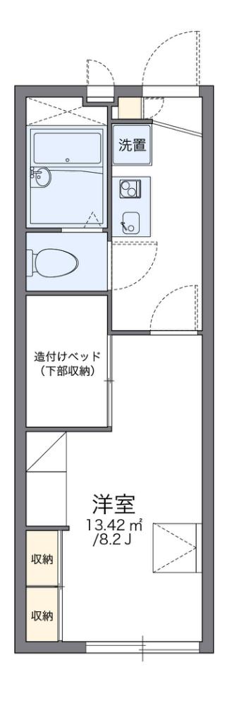 レオパレスエクセル花畑(1K/1階)の間取り写真