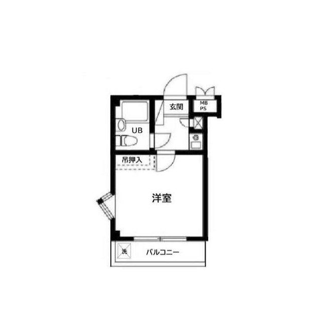 ジュネパレスクニヤスNO.1(1K/2階)の間取り写真