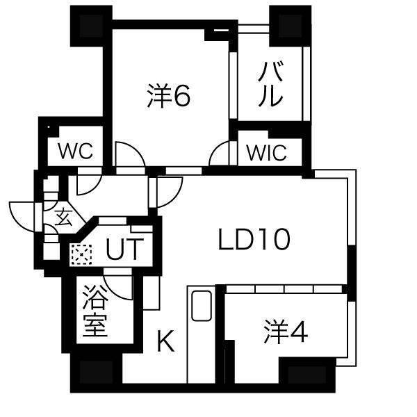 ラ・クラッセ札幌ステーションリミテッド(2LDK/4階)の間取り写真