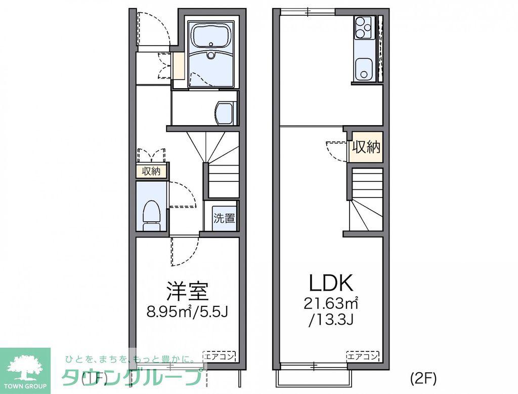 レオネクストじんぼはら駅南(1LDK/1階)の間取り写真