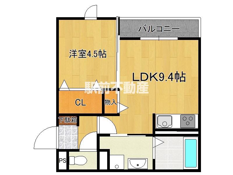 SOAVITA南薫西(1LDK/1階)の間取り写真