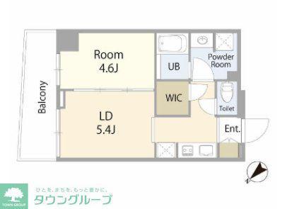 ECUME川崎(1LDK/7階)の間取り写真