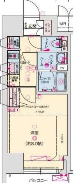 プレサンス神戸セレスティア(1K/11階)の間取り写真