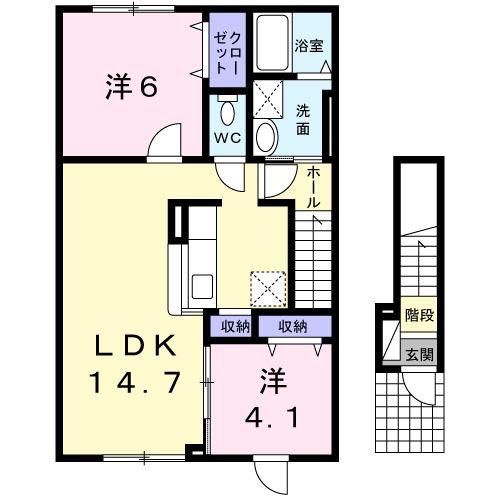 ポニーハウス(2LDK/2階)の間取り写真