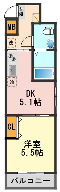 ミライズ柴又レジデンス(1DK/1階)の間取り写真