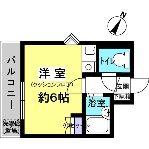 メゾンユニベール(1K/4階)の間取り写真