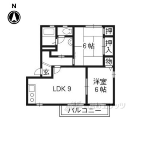 アイリス正道F棟(2DK/1階)の間取り写真