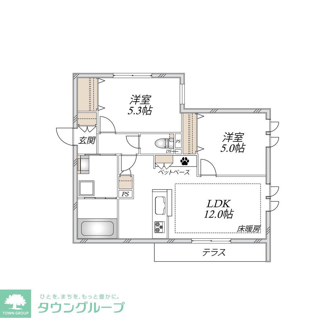 LA SEINE(2LDK/1階)の間取り写真