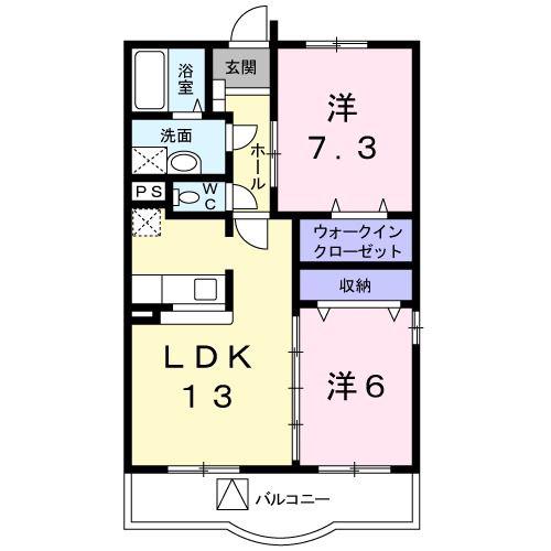 リバーフィールズ(2LDK/3階)の間取り写真