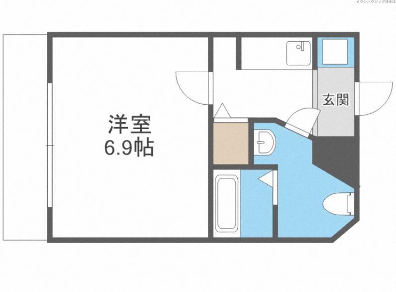 日之出ビル第2平尾(1K/3階)の間取り写真
