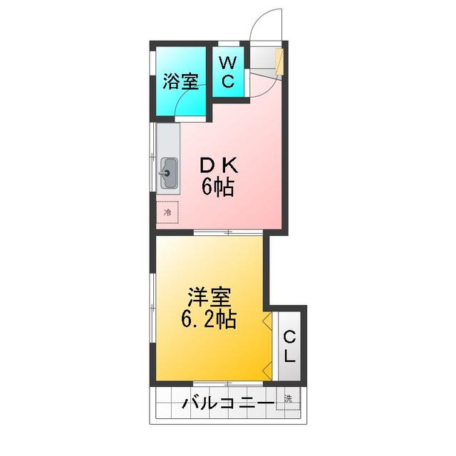 PARK.HILLやまもと(1DK/1階)の間取り写真
