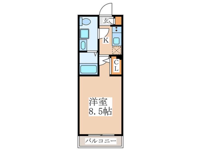 ラクラス四谷三丁目(1K/5階)の間取り写真