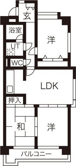 グランドハイリス上社(3LDK/3階)の間取り写真